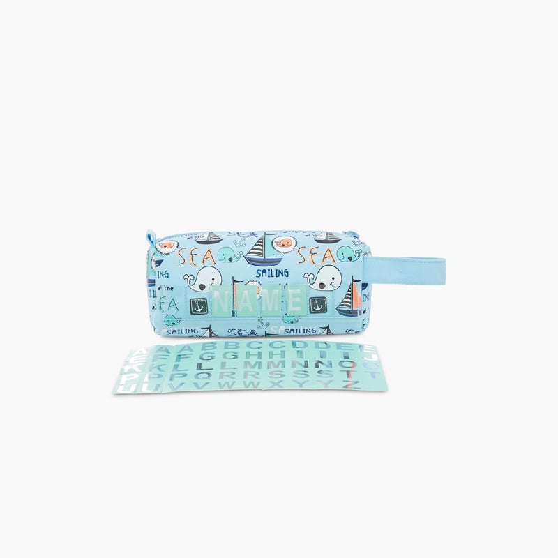 Skylar Pencil Case-Sea With 3D Accessories--1 Cmprt-Printed (Polyester) Light Blue \ 20.5X9.5X9.5 - Image 3